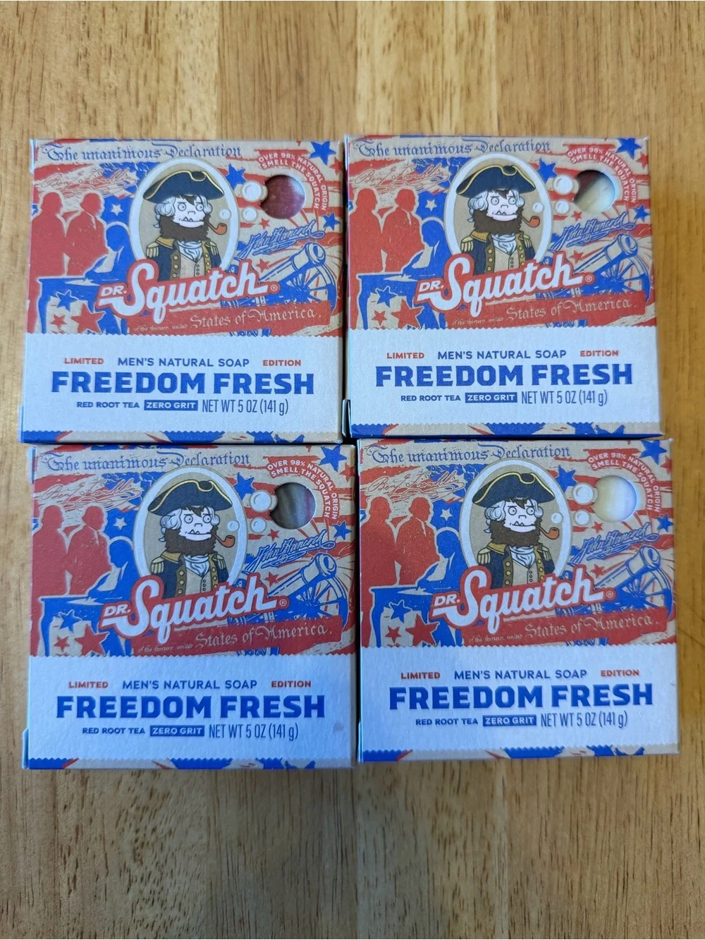 Dr. Squatch Freedom Fresh Bar Soap Lot of 4 - New Limited Edition